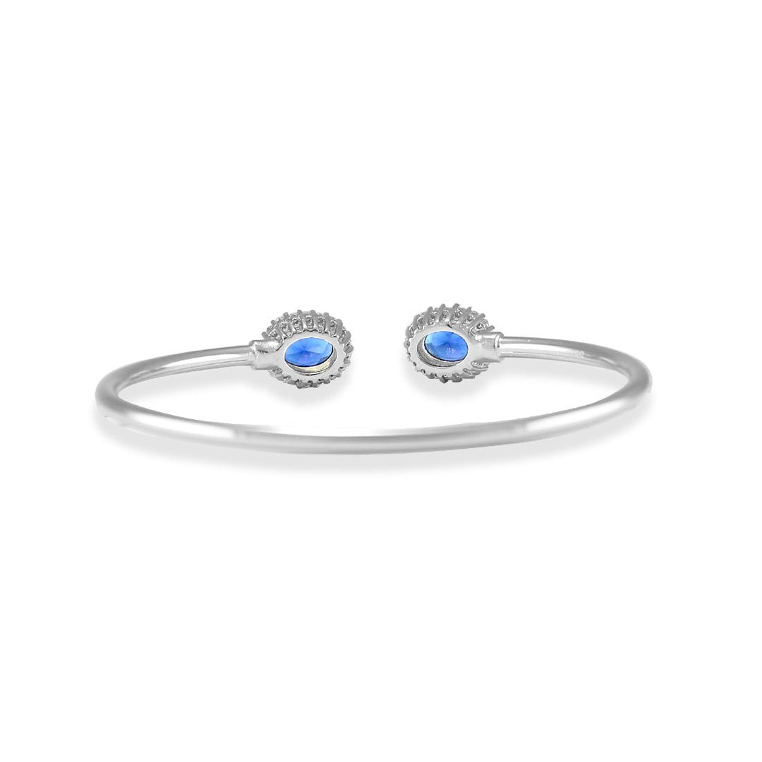 Taraash 925 Sterling Silver Cz Bangle | Silver openable Bangle | Silver Bangle For Women - Taraash
