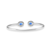 Taraash 925 Sterling Silver Cz Bangle | Silver openable Bangle | Silver Bangle For Women - Taraash