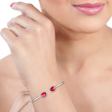 Taraash 925 Sterling Silver Cz Bangle | Silver openable Bangle | Silver Bangle For Women - Taraash