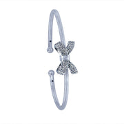 Taraash 925 Sterling Silver CZ Bow Bangle For Women - Taraash