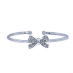 Load image into Gallery viewer, Taraash 925 Sterling Silver CZ Bow Bangle For Women - Taraash