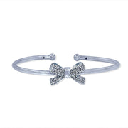 Taraash 925 Sterling Silver CZ Bow Bangle For Women - Taraash