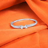 Taraash 925 Sterling Silver CZ Bow Design Bangle For Women - Taraash