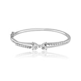 Taraash 925 Sterling Silver CZ Bow Design Bangle For Women - Taraash