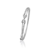 Taraash 925 Sterling Silver CZ Bow Design Bangle For Women - Taraash