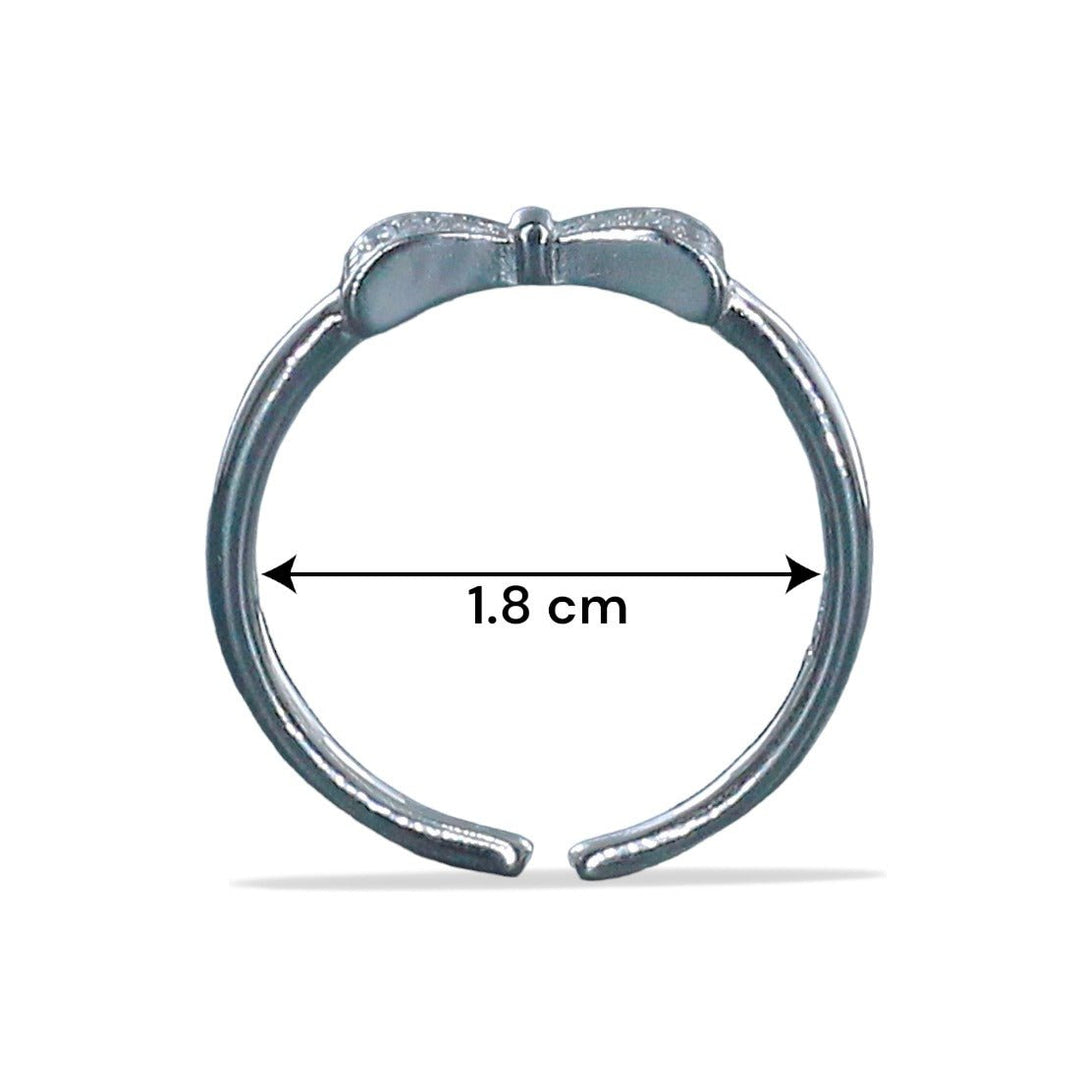 Taraash 925 Sterling Silver Cz Bow Toe Ring For Women - Taraash