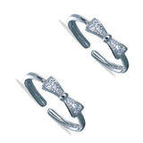 Taraash 925 Sterling Silver Cz Bow Toe Ring For Women - Taraash