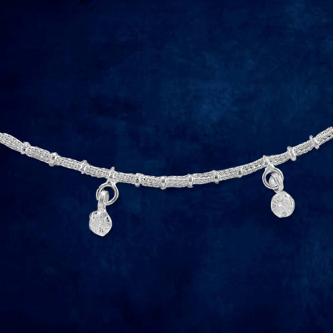 Taraash 925 Sterling Silver CZ Chain Anklet For Women - Taraash