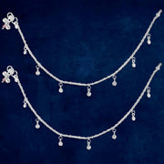 Taraash 925 Sterling Silver CZ Chain Anklet For Women - Taraash