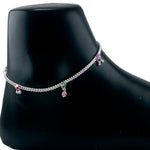 Load image into Gallery viewer, Taraash 925 Sterling Silver CZ Charm Traditional Anklet / Payal For Women - Taraash
