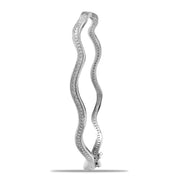 Taraash 925 Sterling Silver Cz Curve Design Bangle For Women - Taraash