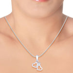 Load image into Gallery viewer, Taraash 925 Sterling Silver CZ Double Heart Pendant COMBO PD 35 - Taraash