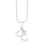 Load image into Gallery viewer, Taraash 925 Sterling Silver CZ Double Heart Pendant COMBO PD 35 - Taraash
