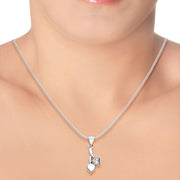 Taraash 925 Sterling Silver CZ Double Heart Pendant For Women COMBO PD 45 - Taraash
