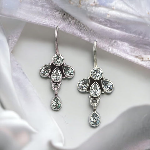 Taraash 925 Sterling Silver CZ Drop Earrings For Women - Taraash