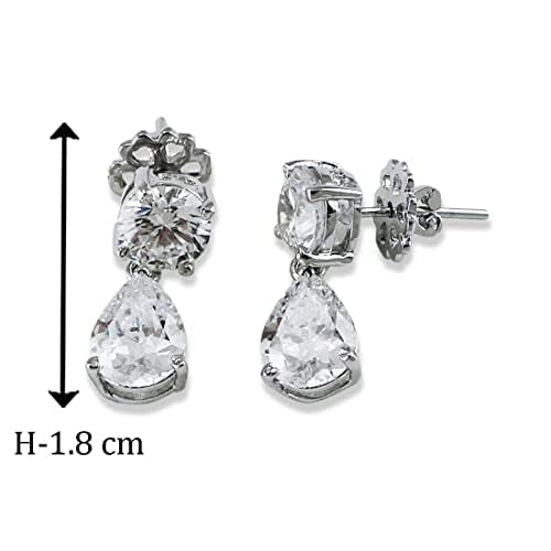 Taraash 925 Sterling Silver CZ Earrings For Women - Taraash