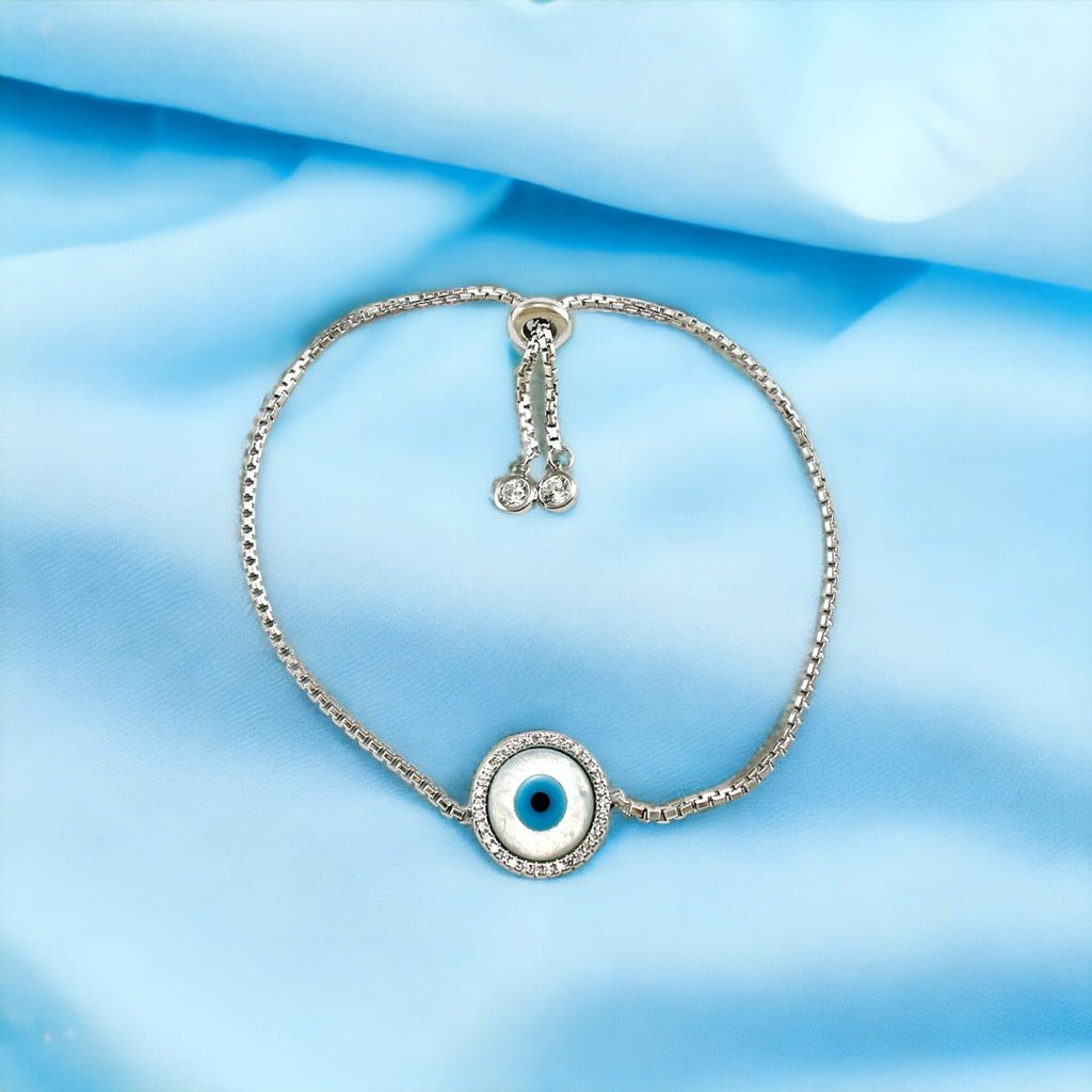 Evil eye sterling silver bracelet outlet