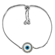 Taraash 925 Sterling Silver CZ Evil Eye Bracelet For Women - Taraash