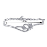 Taraash 925 Sterling Silver CZ Floral Bangle For Women - Taraash