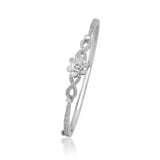 Taraash 925 Sterling Silver CZ Floral Bangle Kada For Women - Taraash