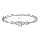 Taraash 925 Sterling Silver CZ Floral Bangle Kada For Women - Taraash