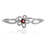 Load image into Gallery viewer, Taraash 925 Sterling Silver CZ Floral Design Classic Bangle For Women - Taraash

