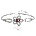 Load image into Gallery viewer, Taraash 925 Sterling Silver CZ Floral Design Classic Bangle For Women - Taraash
