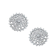 Taraash 925 Sterling Silver CZ Floral Earrings For Women - Taraash