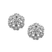 Taraash 925 Sterling Silver CZ Floral Earrings For Women - Taraash
