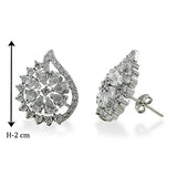 Taraash 925 Sterling Silver CZ Floral Earrings For Women - Taraash