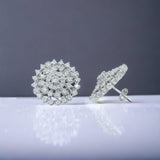 Taraash 925 Sterling Silver CZ Floral Earrings For Women - Taraash