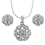 TARAASH 925 Sterling Silver CZ Floral Jewellery Set For Women - Taraash