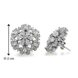 TARAASH 925 Sterling Silver CZ Floral Jewellery Set For Women - Taraash