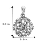 Taraash 925 Sterling Silver CZ Floral Pendant For Women - Taraash