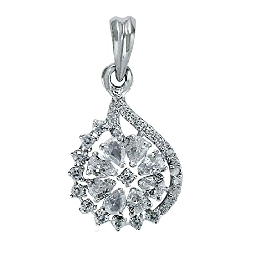 Taraash 925 Sterling Silver CZ Floral Pendant For Women - Taraash