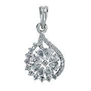 Taraash 925 Sterling Silver CZ Floral Pendant For Women - Taraash