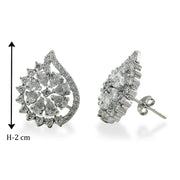 Taraash 925 Sterling Silver CZ Floral Pendant Set For Women - Taraash
