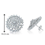 Taraash 925 Sterling Silver CZ Floral Pendant Set For Women - Taraash