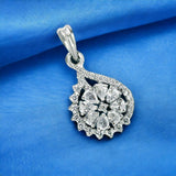 Taraash 925 Sterling Silver CZ Floral Pendant With Chain For Women - Taraash