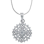 Load image into Gallery viewer, Taraash 925 Sterling Silver CZ Floral Pendant With Chain For Women - Taraash