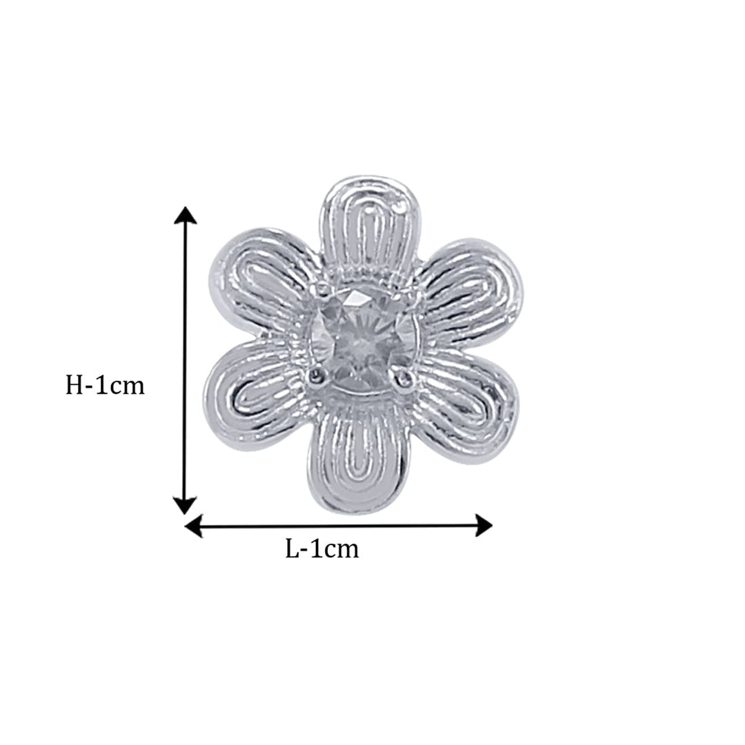 Taraash 925 Sterling Silver CZ Floral Stud Earrings For Women - Taraash