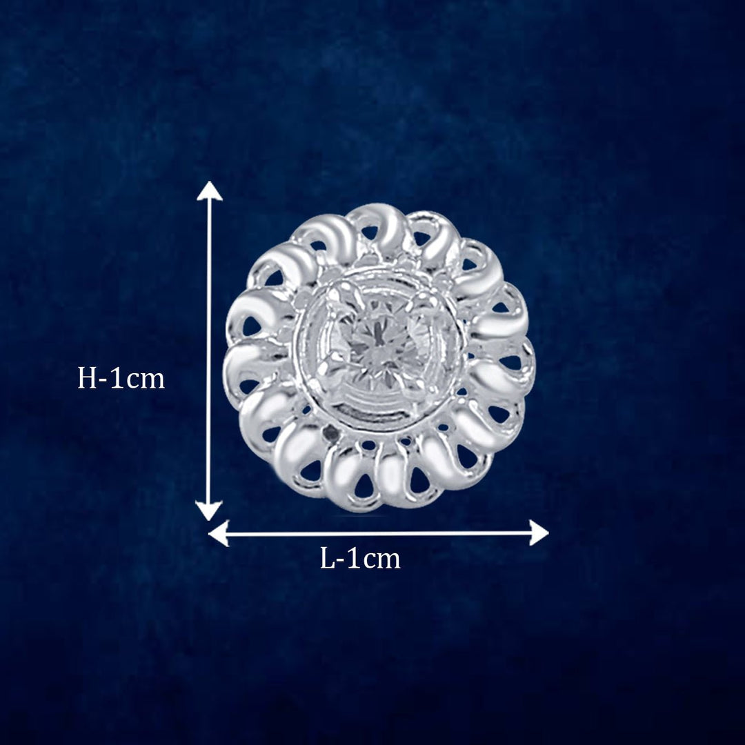 Taraash 925 Sterling Silver CZ Floral Stud Earrings For Women - Taraash