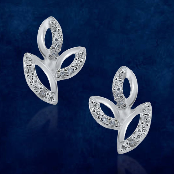 Taraash 925 Sterling Silver CZ Floral Stud For Women - Taraash