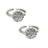 Taraash 925 Sterling Silver Cz Floral Toe Ring For Women - Taraash