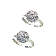 Taraash 925 Sterling Silver Cz Floral Toe Ring For Women - Taraash