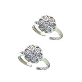 Taraash 925 Sterling Silver Cz Floral Toe Ring For Women - Taraash