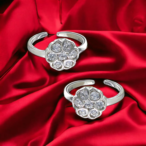 Taraash 925 Sterling Silver Cz Floral Toe Ring For Women - Taraash