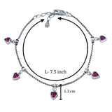 Taraash 925 Sterling Silver CZ Heart Bracelet For Women - Taraash