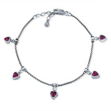 Taraash 925 Sterling Silver CZ Heart Bracelet For Women - Taraash