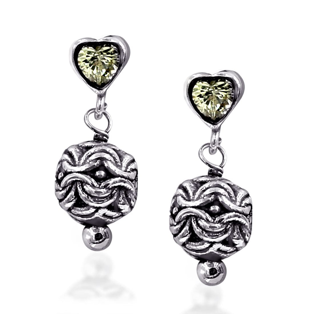 Taraash 925 Sterling Silver CZ Heart Drop Earrings For Women - Taraash